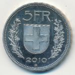 Switzerland, 5 francs, 2010