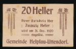 Нотгельды Австрии, 20 геллеров (1920 г.)