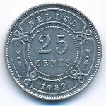 Belize, 25 cents, 1989