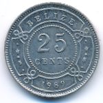 Belize, 25 cents, 1989