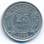 Belize, 25 cents, 1993
