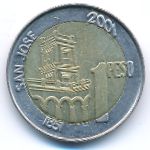 Argentina, 1 peso, 2001