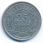 Belize, 25 cents, 2003