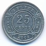 Belize, 25 cents, 2003
