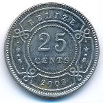 Belize, 25 cents, 2003