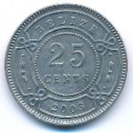 Belize, 25 cents, 2003