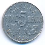 Канада, 5 центов (1936 г.)