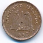 Falkland Islands, 1 penny, 1992