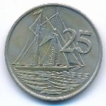 Cayman Islands, 25 cents, 1972