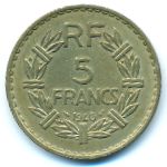 Франция, 5 франков (1940 г.)