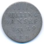 Norway, 8 скиллингов, 1729