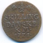 Дания, 1/2 скиллинга (1771 г.)