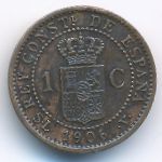 Spain, 1 centimo, 1906