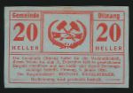 Нотгельды Австрии, 20 геллеров (1920 г.)