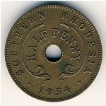 Southern Rhodesia, 1/2 penny, 1954
